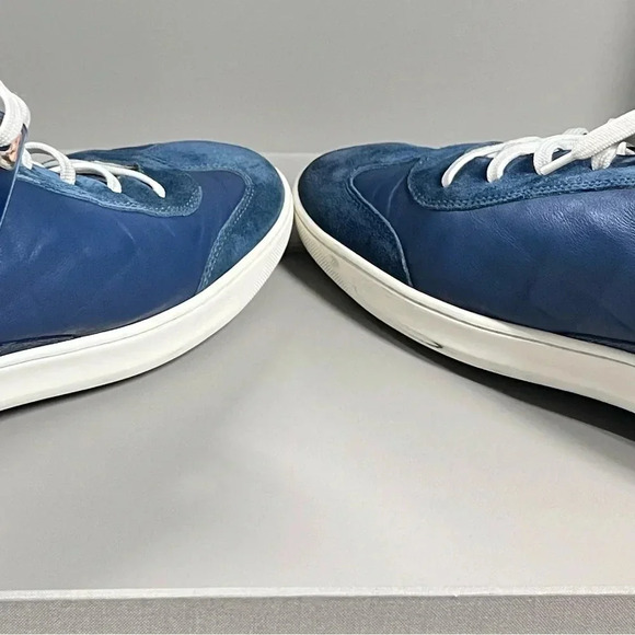 Louis Vuitton Blue Leather and Suede Low Top Sneakers Size US MENS12 - Picture 8 of 13